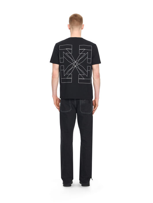 OFF WHITE Outline Double Arrow Slim T-shirt BLACK 44MAA027S26J003