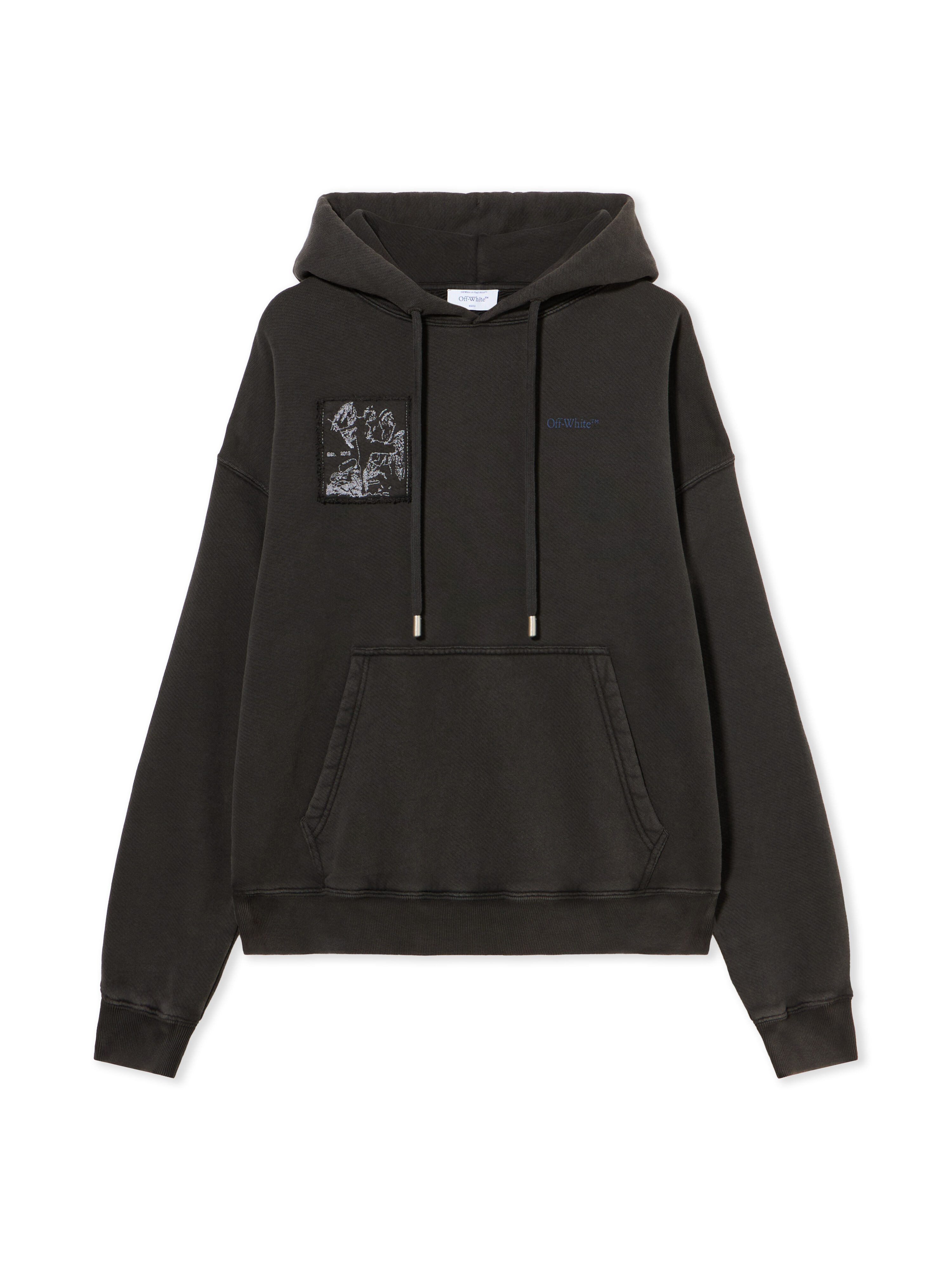 OFF WHITE Faded Painting Skate Hoodie VINTAGE BLACK - BLUE OMBB085F25FLE00X