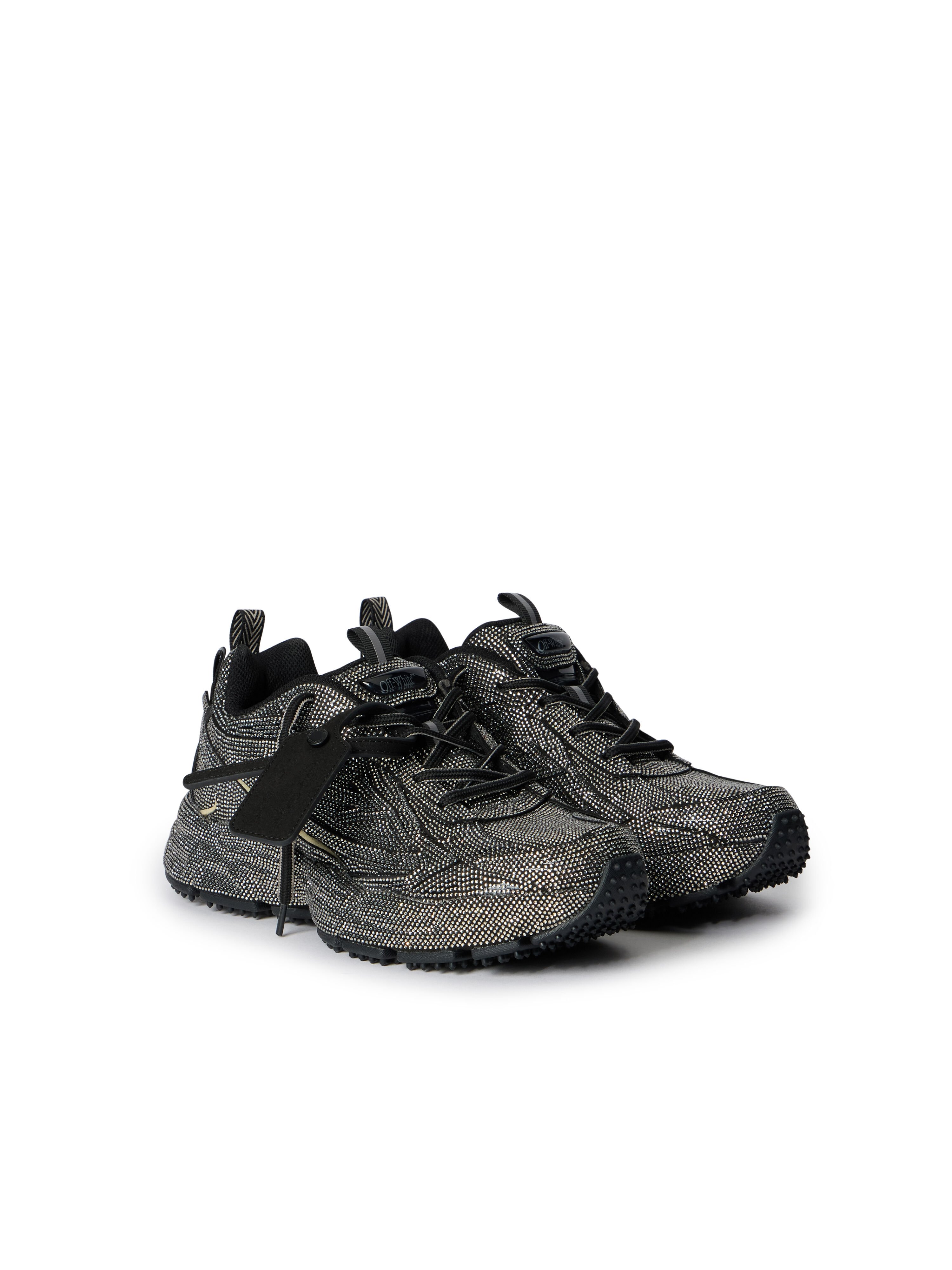 OFF WHITE Be Right Back Crystal Sneakers GLITTERED - BLACK OWIA289C99FAB002