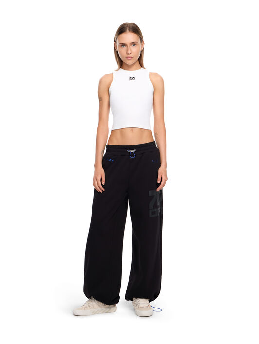 LAB L/AB Ribbed Crop Tank Top Bright White LABF2639A00033T