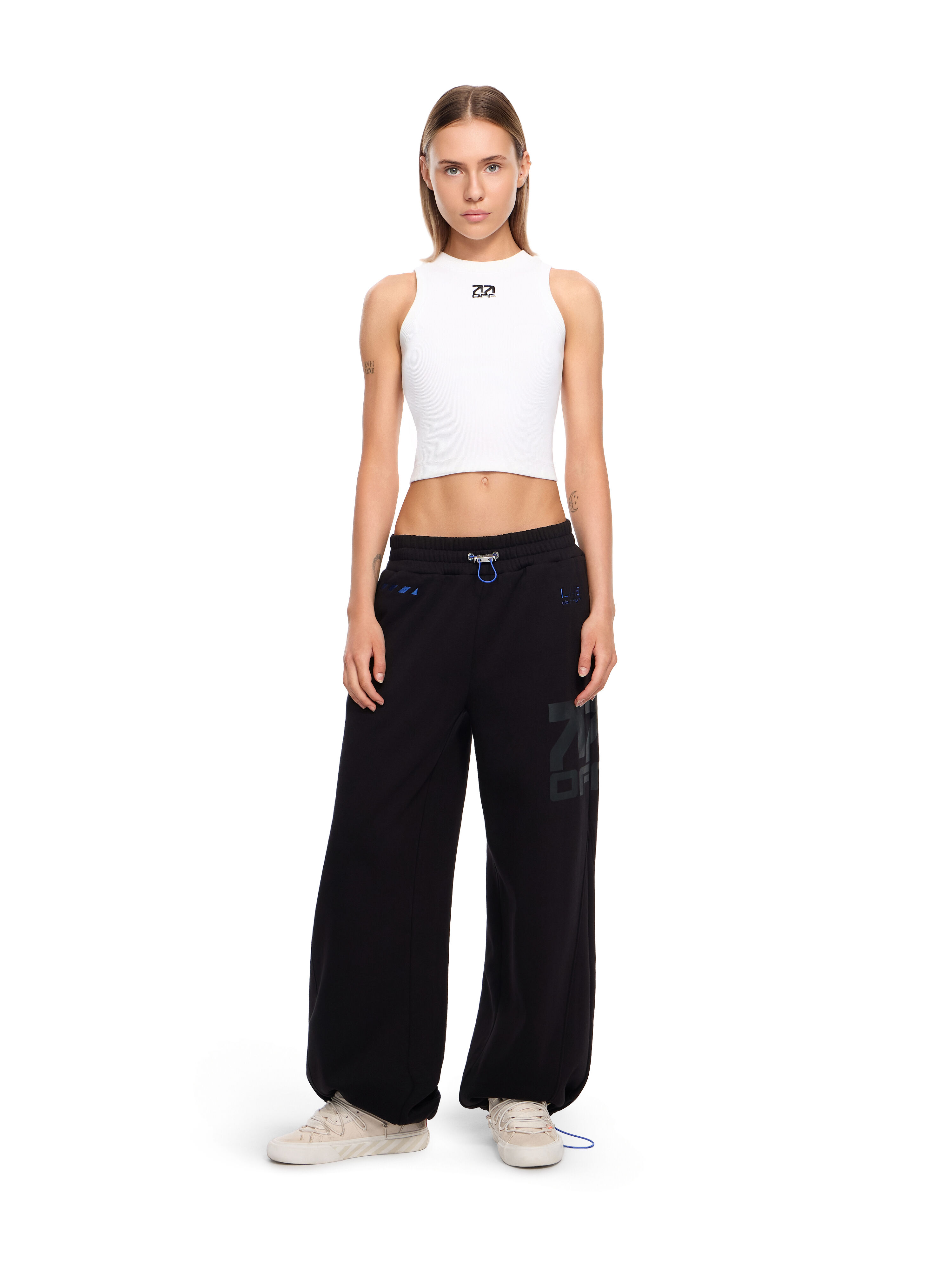 LAB L/AB Ribbed Crop Tank Top Bright White LABF2639A00033T