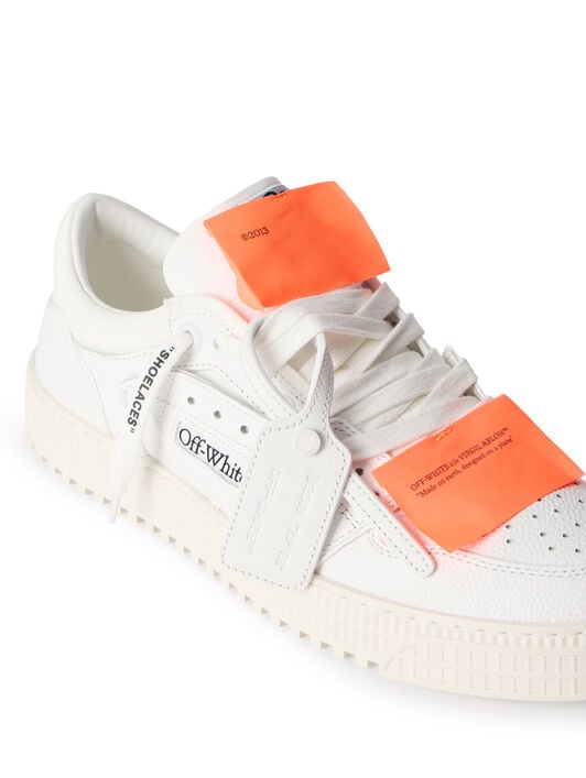 Low Top 3.0 Off Court Leather Sneakers OFF WHITE Low Top 3.0 Off Court Leather Sneakers WHITE - ORANGE OMIA29KC99LEA001