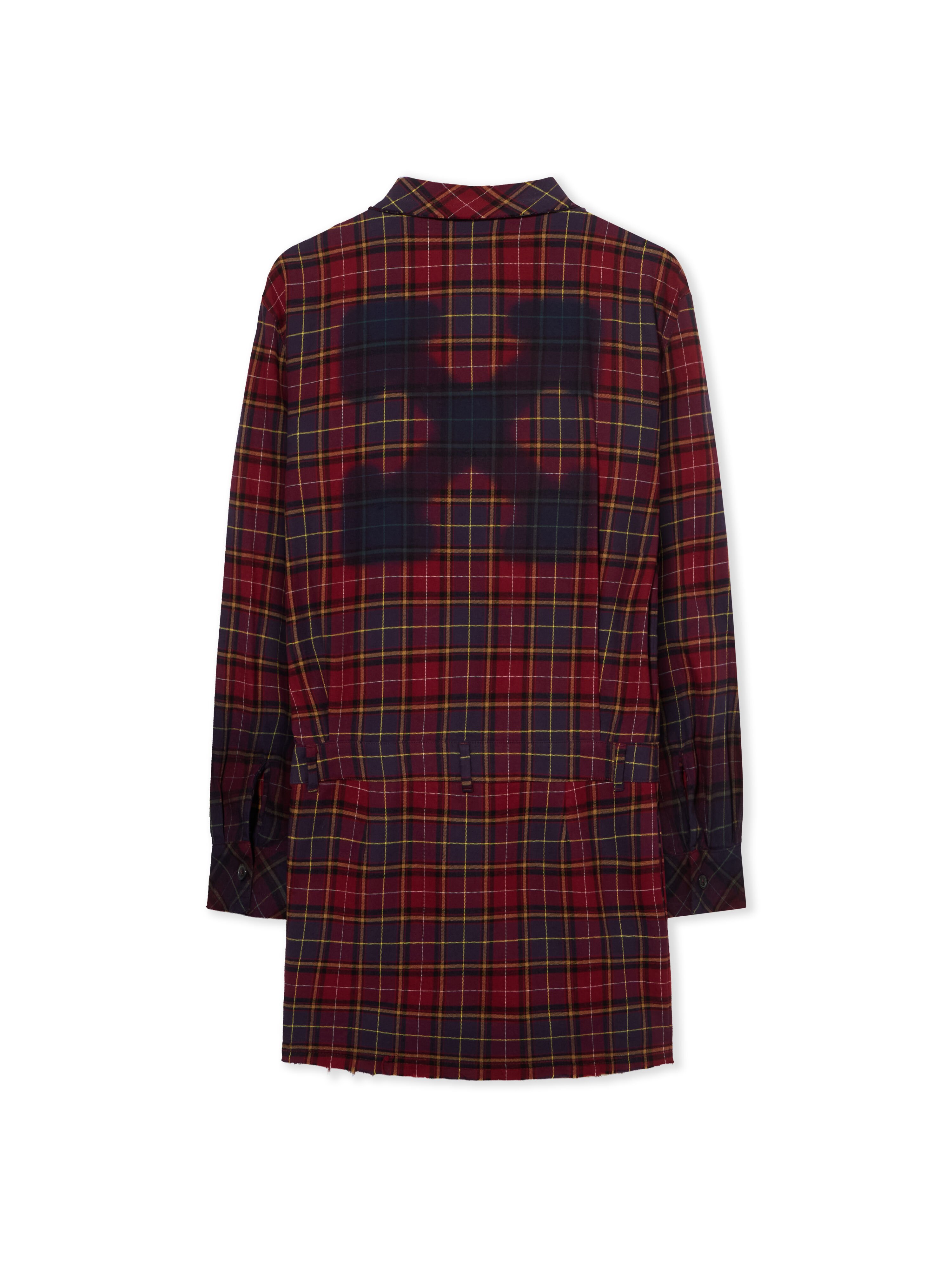OFF WHITE Check Flannel Arrow Dress BORDEAUX/PURPLE-BLUE IRIS OWDG00CF25FAB001