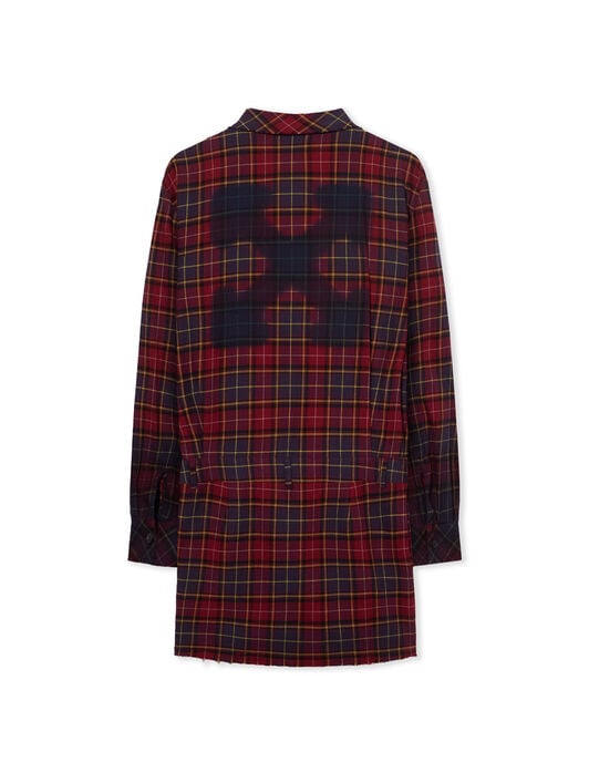 Check Flannel Arrow Dress OFF WHITE Check Flannel Arrow Dress BORDEAUX/PURPLE-BLUE IRIS OWDG00CF25FAB001