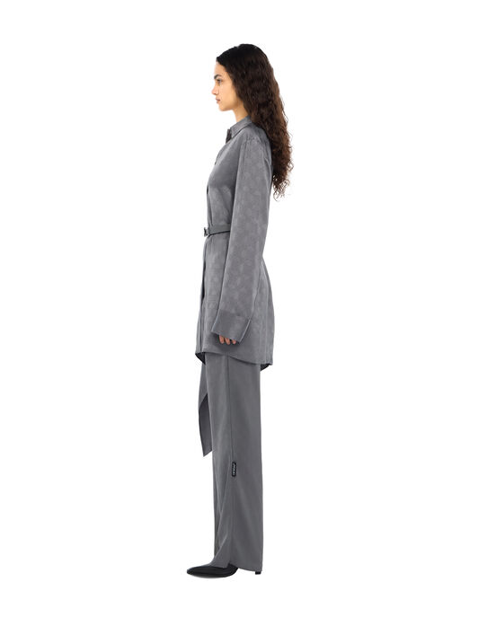 OFF WHITE Monogram Jacquard Asymmetric Shirt Dress Rosin Rosin 2FU00339T