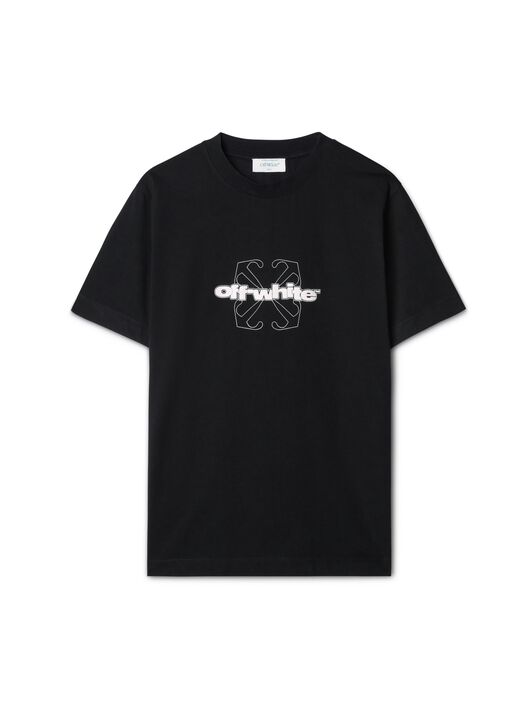 OFF WHITE Black Flock Arrow Slim S/S Tee BLACK OMAA027F24JER007