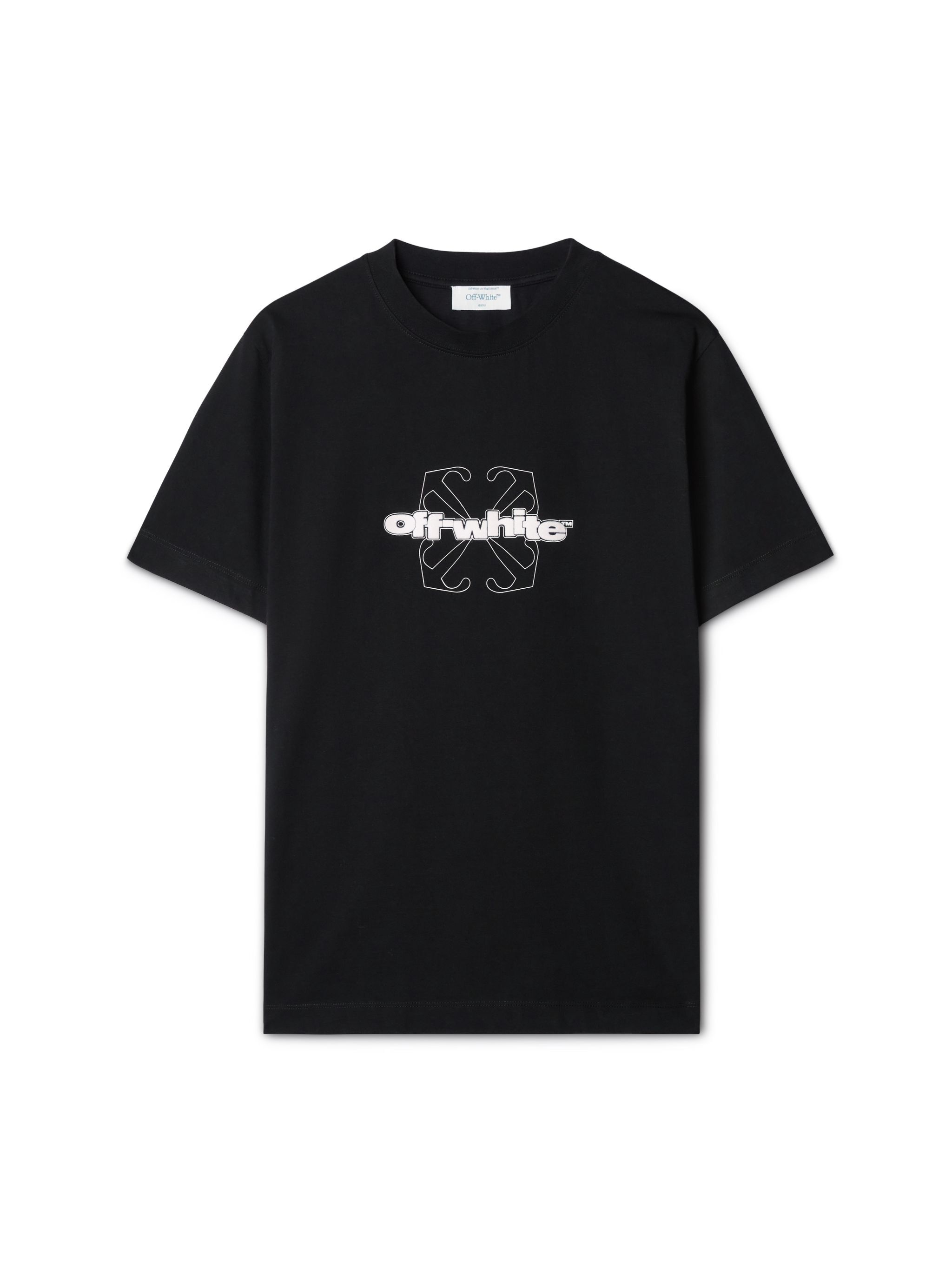 OFF WHITE Black Flock Arrow Slim S/S Tee BLACK OMAA027F24JER007