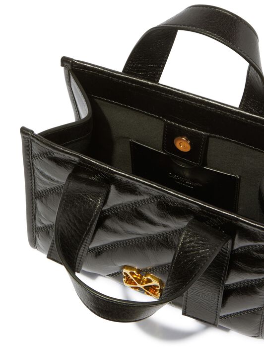 OFF WHITE Black Quilted Tote Bag BLACK OWNA238C99LEA001