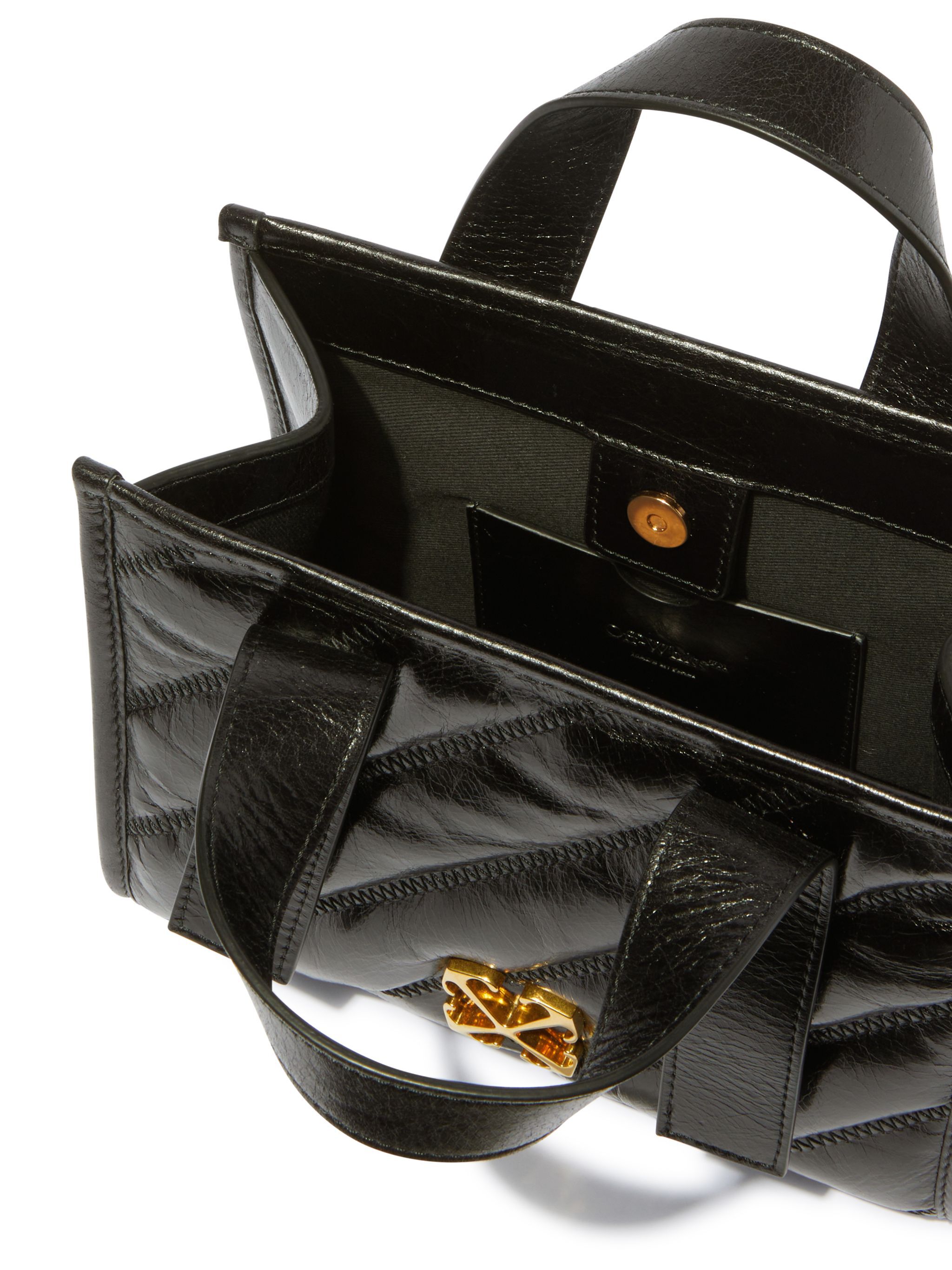 OFF WHITE Black Quilted Tote Bag BLACK OWNA238C99LEA001