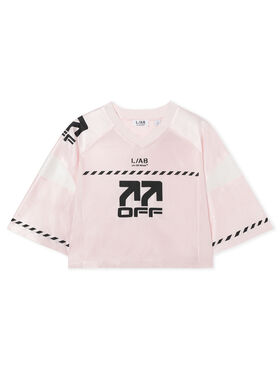 LAB L/AB Cropped Graphic Jersey Top Cradle Pink LABF2639A00045T
