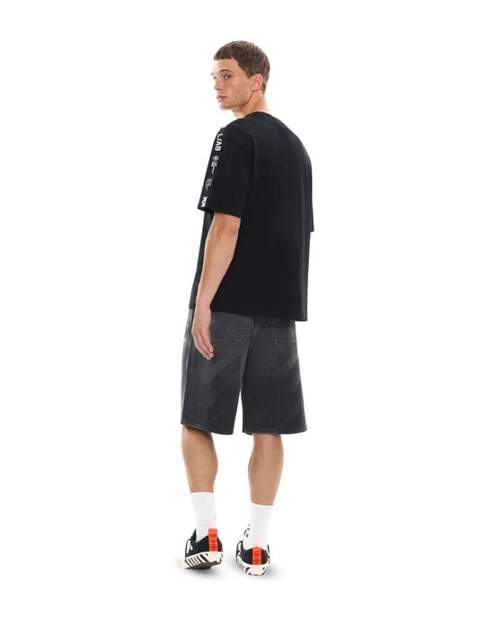 L/AB Diagonal Denim Shorts LAB L/AB Diagonal Denim Shorts PHANTOM BLACK 44LABF26D119