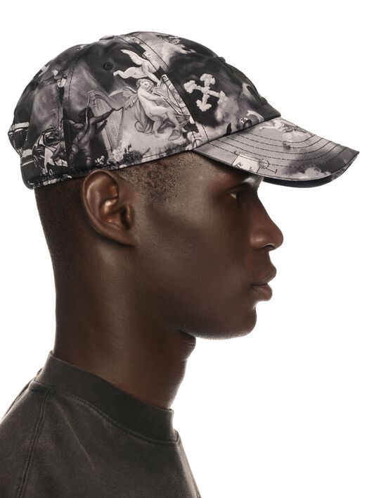 OFF WHITE Black Fresco Baseball Cap BLACK OMLA049S25FAB008