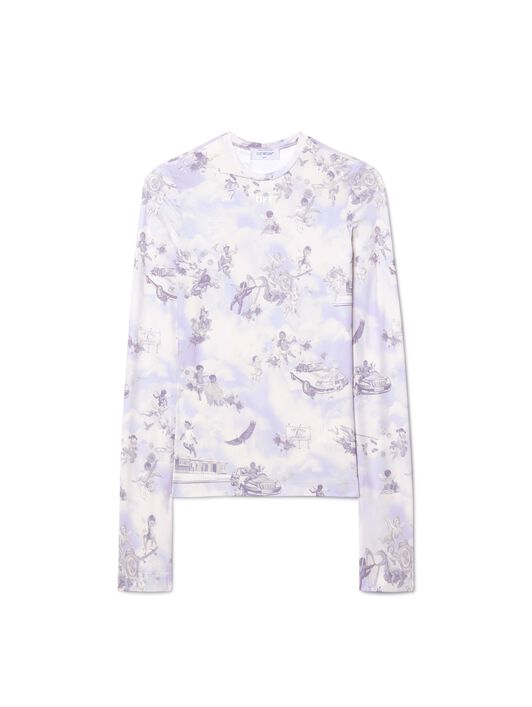 OFF WHITE White Fresco Long-Sleeved Top PURPLE OWAD136S25JER003