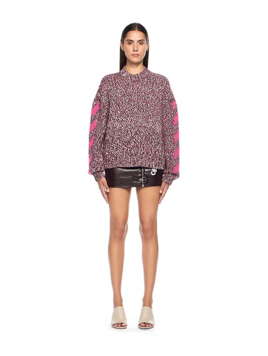 Mouline Arrow Knit Crewneck Sweater OFF WHITE Mouline Arrow Knit Crewneck Sweater RED DAHLIA-FUCHSIA OWHE10JF25KNI001