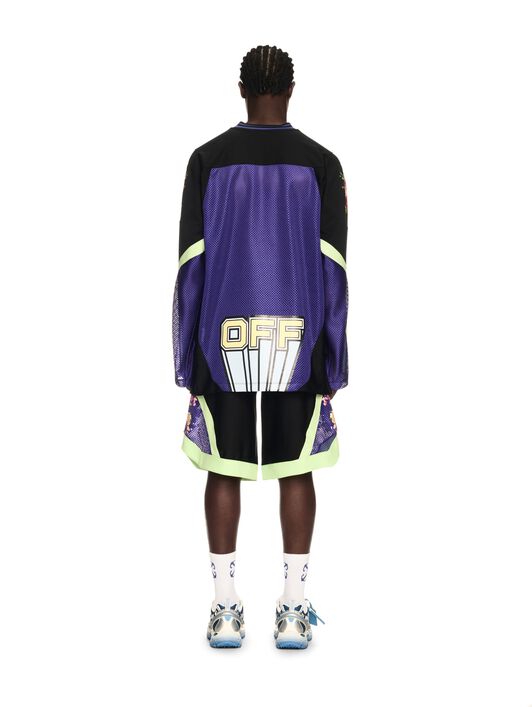 OFF WHITE Black Car Fresco Hockey Shorts BLACK OMCB09FS25JER001