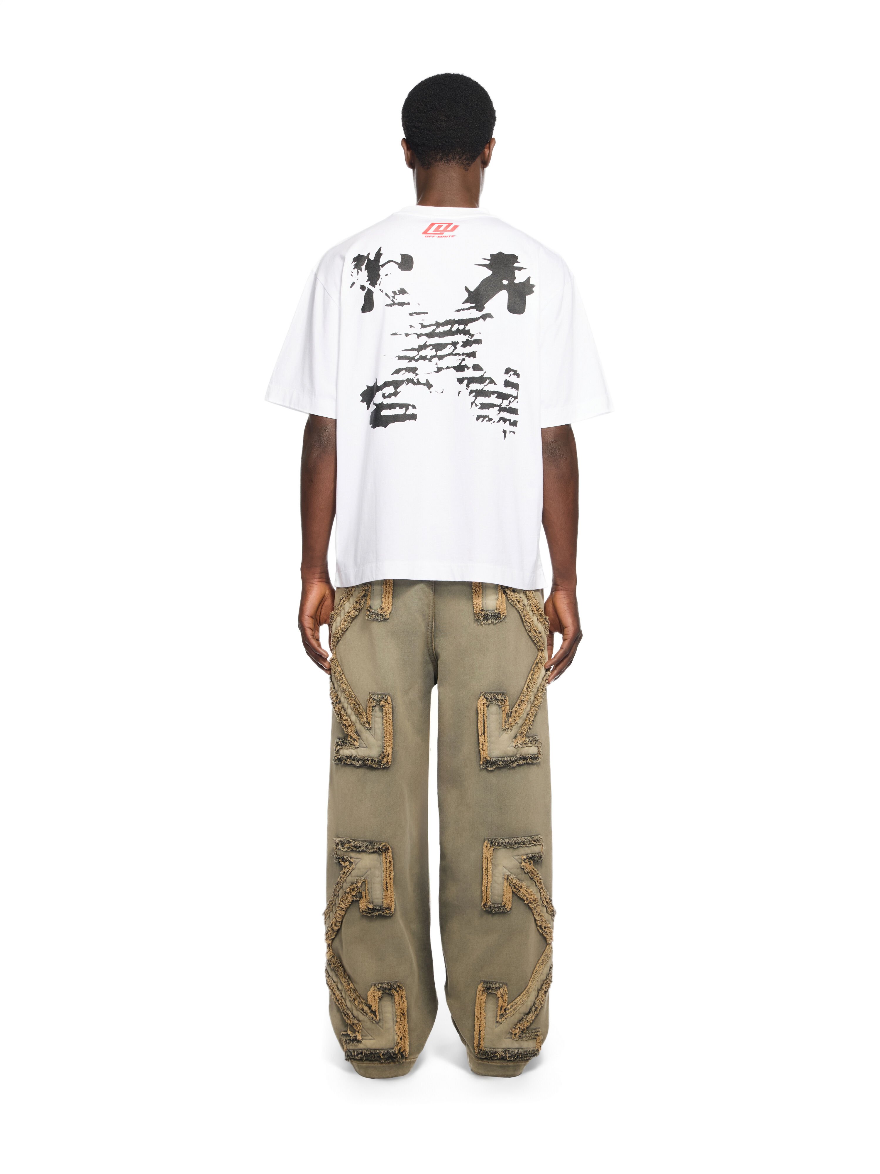 OFF WHITE Desert Arrow Skate S/S Tee WHITE - HIGH RISK RED OMAA120W25JER002