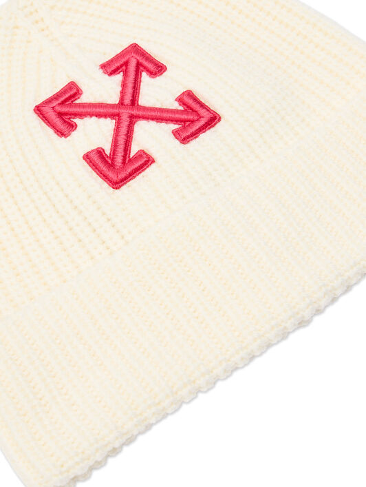 OFF WHITE Arrow Classic Beanie CREAM - FUCHSIA OWLC017F25KNI002