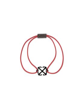 OFF WHITE Enamel Rubber Bracelet SILVER OMOA106C99MET001