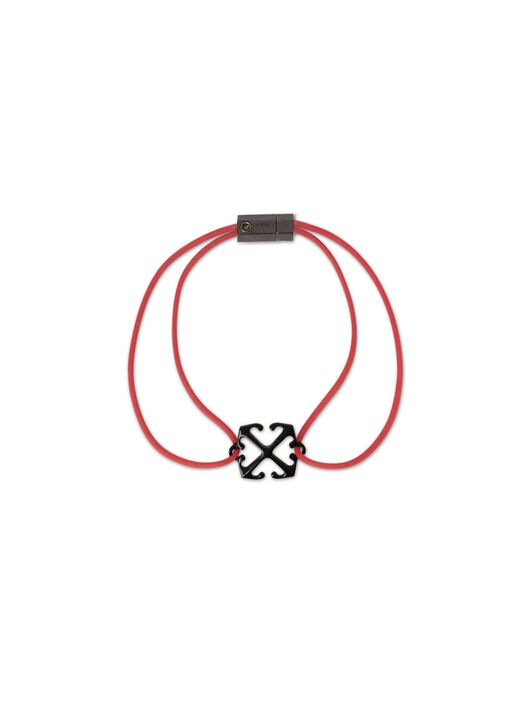 OFF WHITE Enamel Rubber Bracelet RED OMOA10AC99MET001