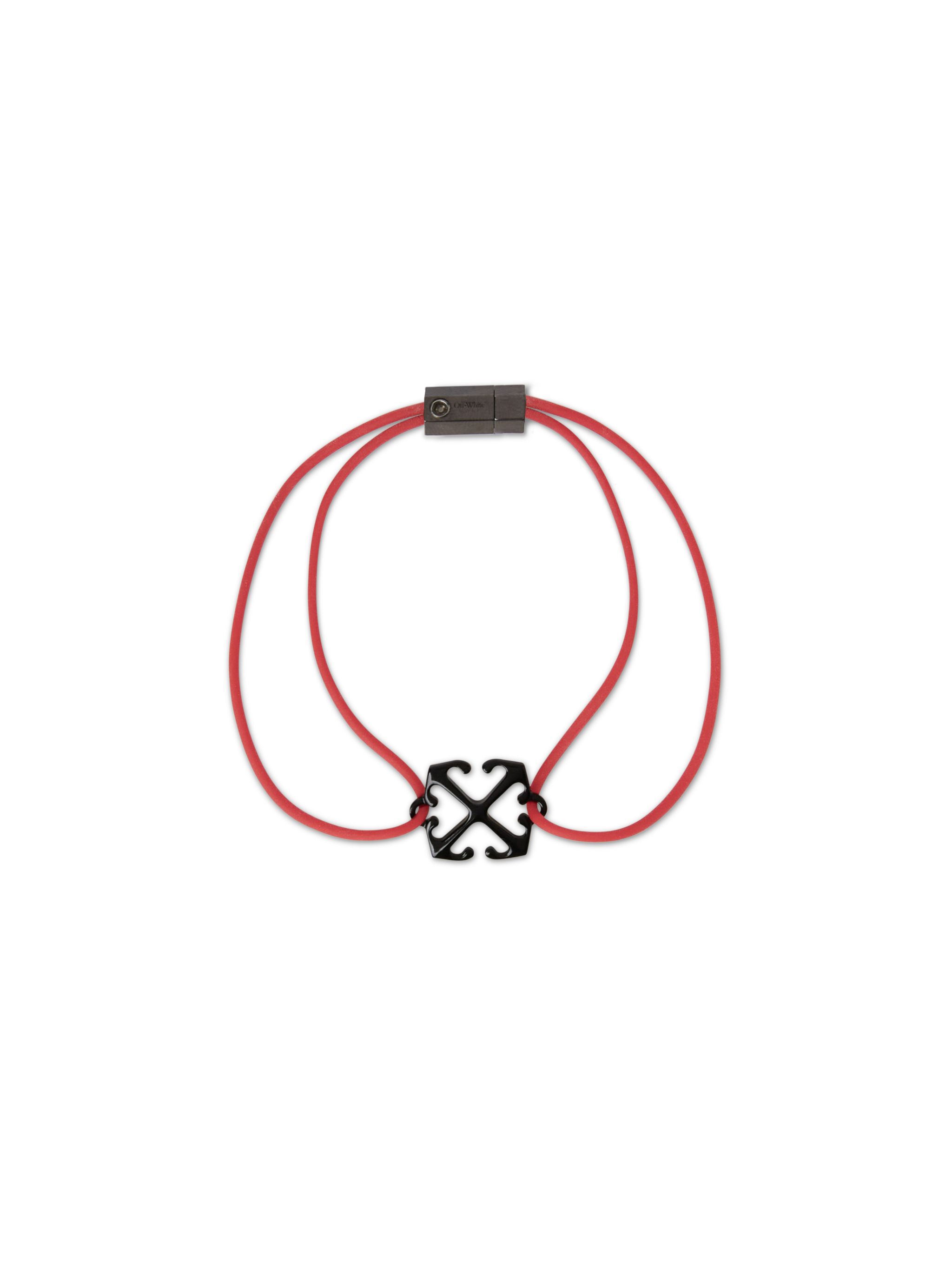 OFF WHITE Enamel Rubber Bracelet RED OMOA10AC99MET001