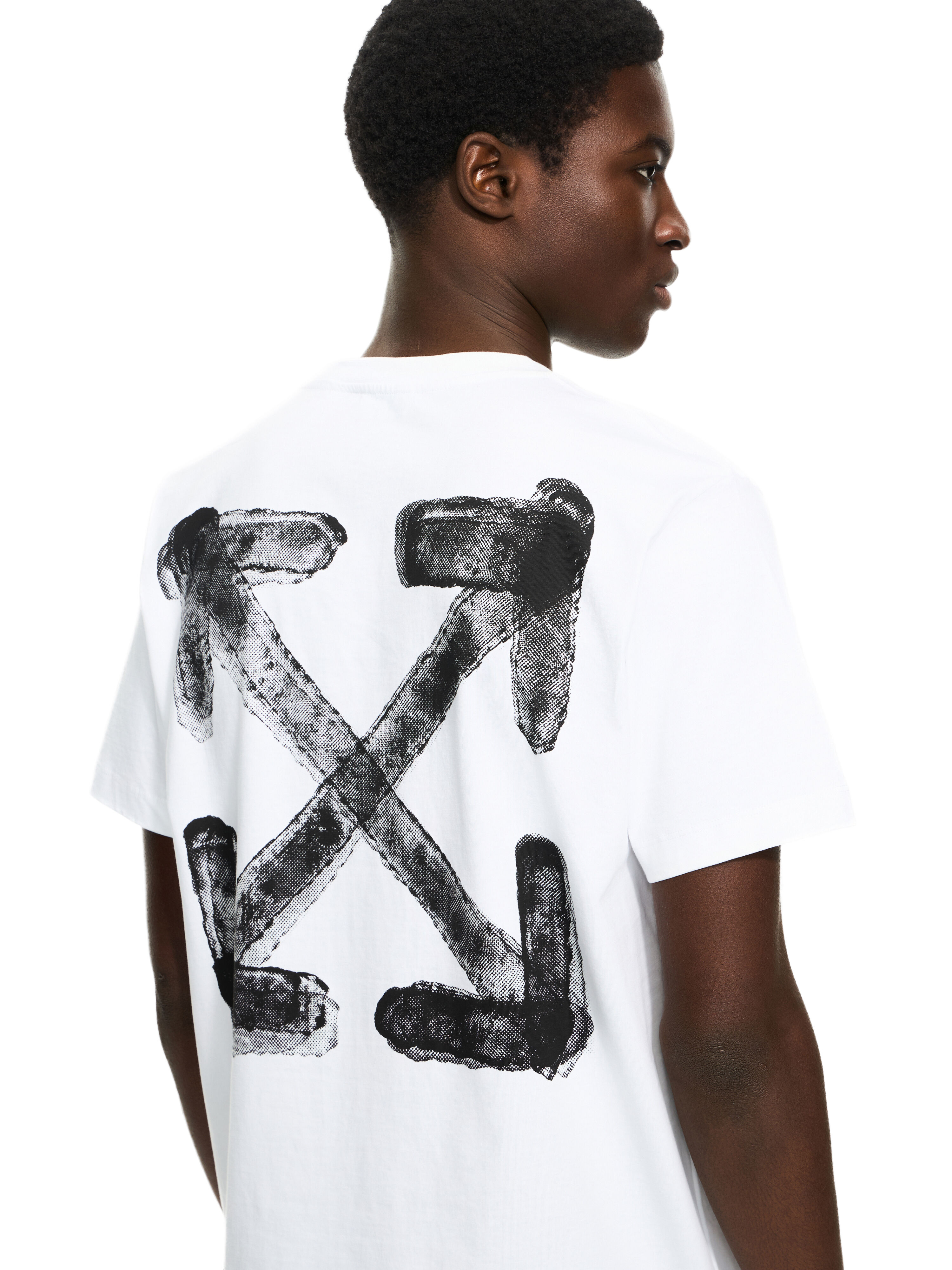 Spray Arrow Slim T-shirt in WHITE-BLACK for Men | Off-White™