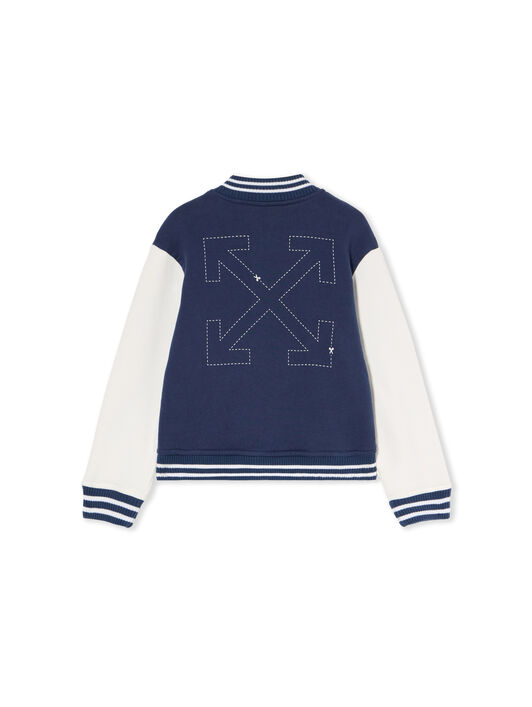 OFF WHITE Arrow Dotline Varsity Jacket NAVY BLUE - WHITE OBEH004F25FLE001