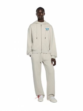 OFF WHITE Half Arrow Regular Zip Hoodie GREY MELANGE 44MBE02EF26F002