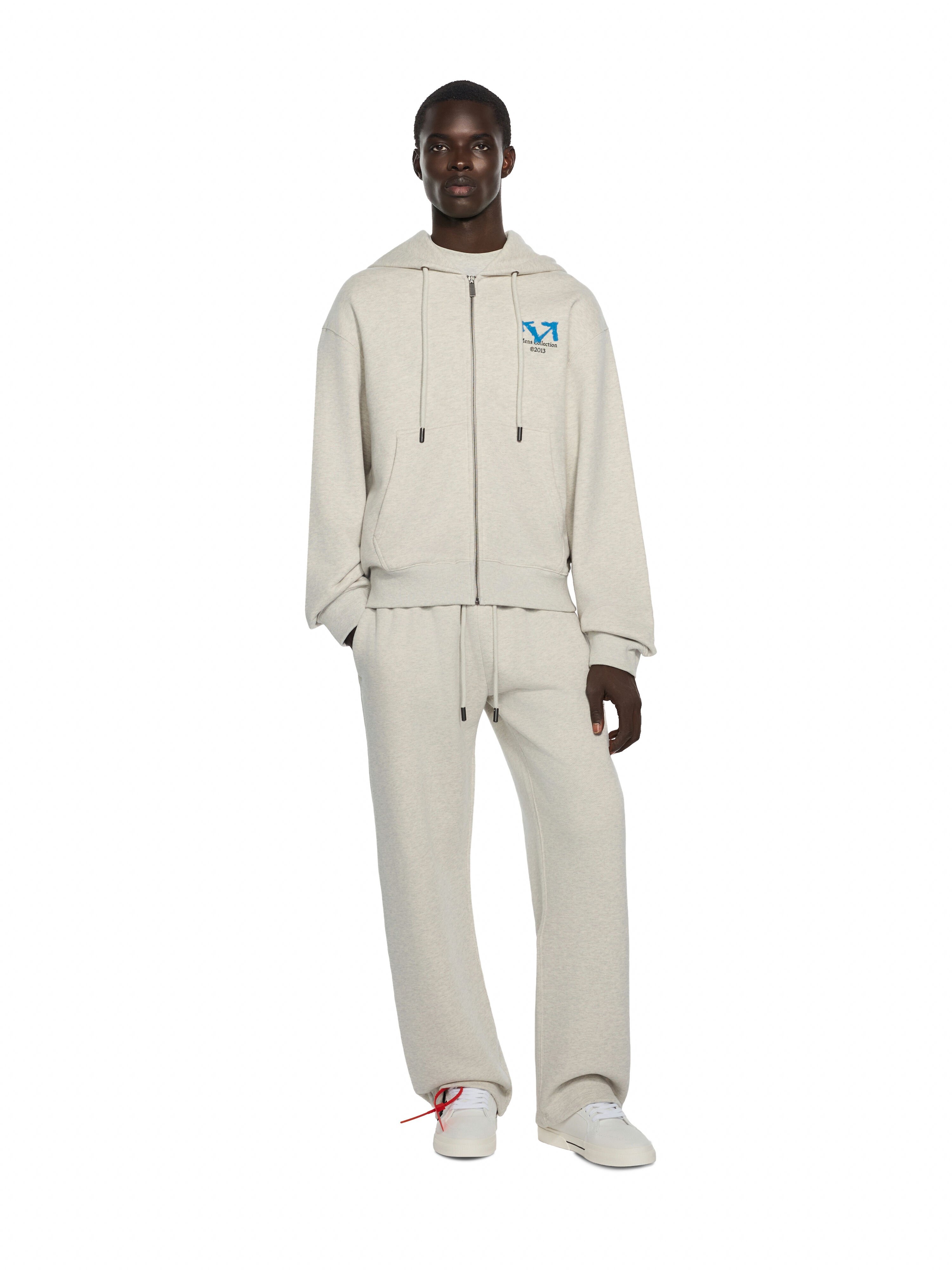 OFF WHITE Half Arrow Regular Zip Hoodie GREY MELANGE 44MBE02EF26F002