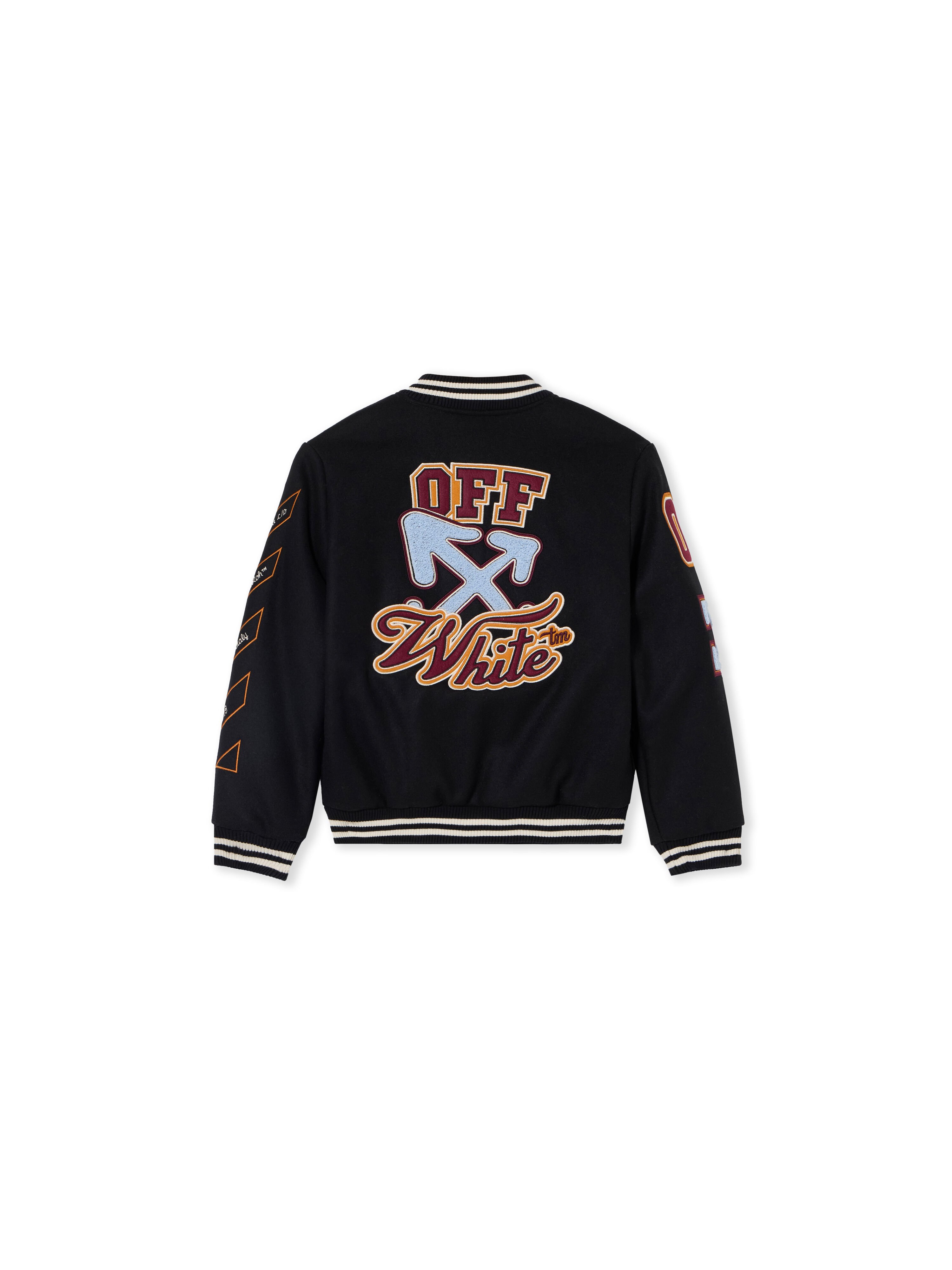 Off-White Patch Varsity Jacket OFF WHITE Off-White Patch Varsity Jacket BLACK 44BEH001F26F001