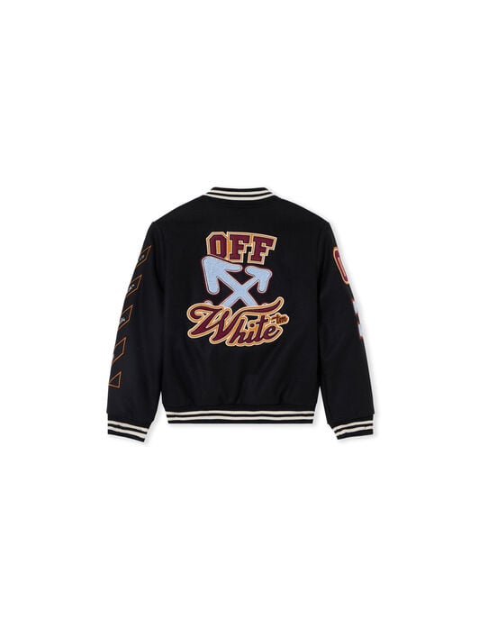 Off-White Patch Varsity Jacket OFF WHITE Off-White Patch Varsity Jacket BLACK 44BEH001F26F001