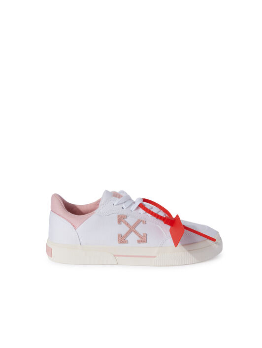 OFF WHITE Sneakers Basse Vulcanized In Tela Bianco/Rosa  OWIA288S25FAB001