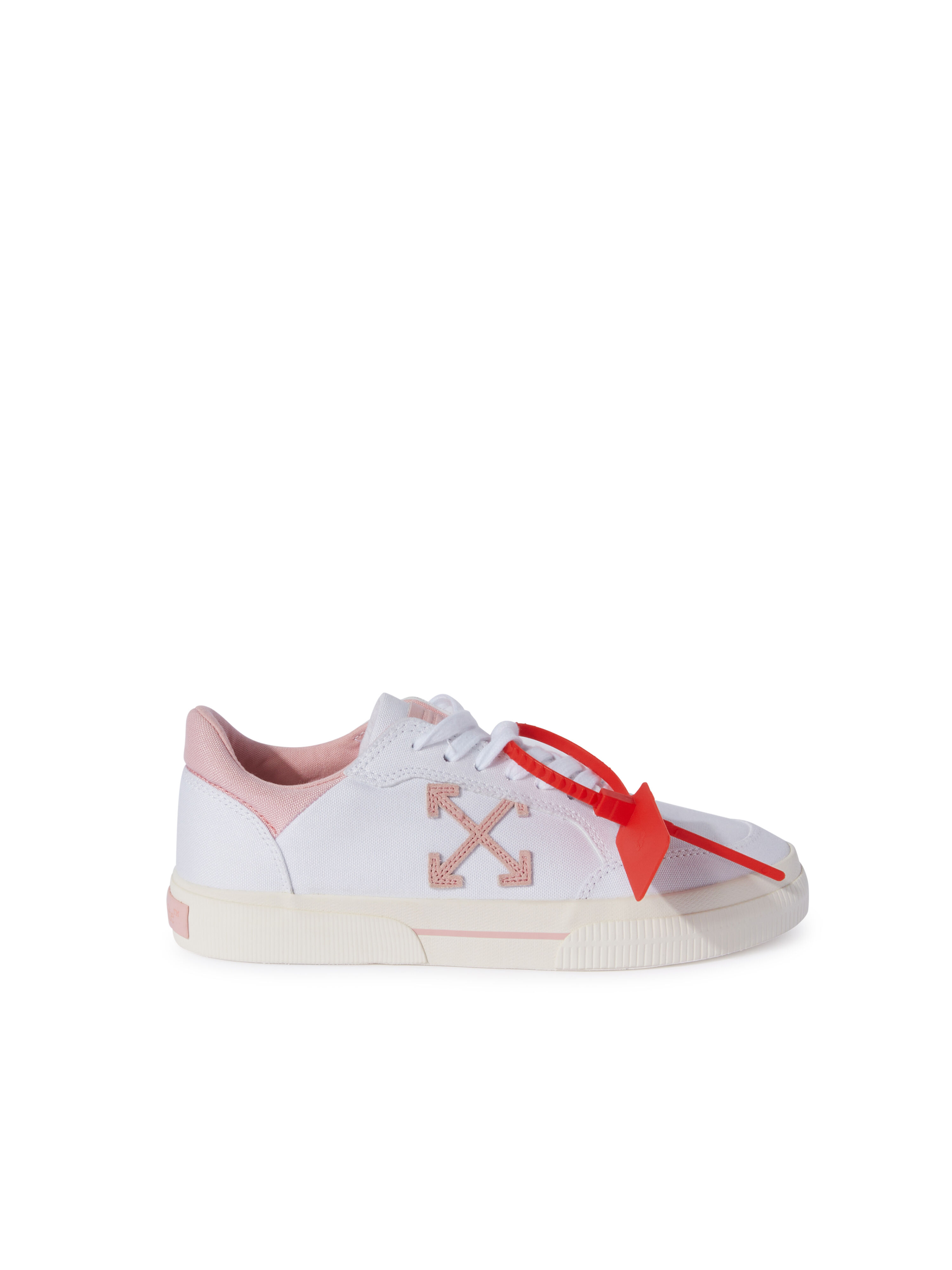 OFF WHITE Sneakers Basse Vulcanized In Tela Bianco/Rosa  OWIA288S25FAB001