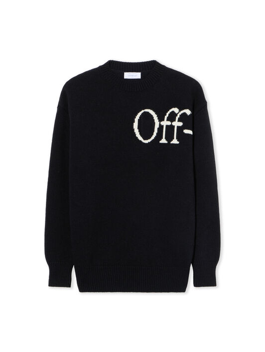 OFF WHITE Bookish Shared Knit Crewneck BLACK - WHITE OWHE10OF25KNI002