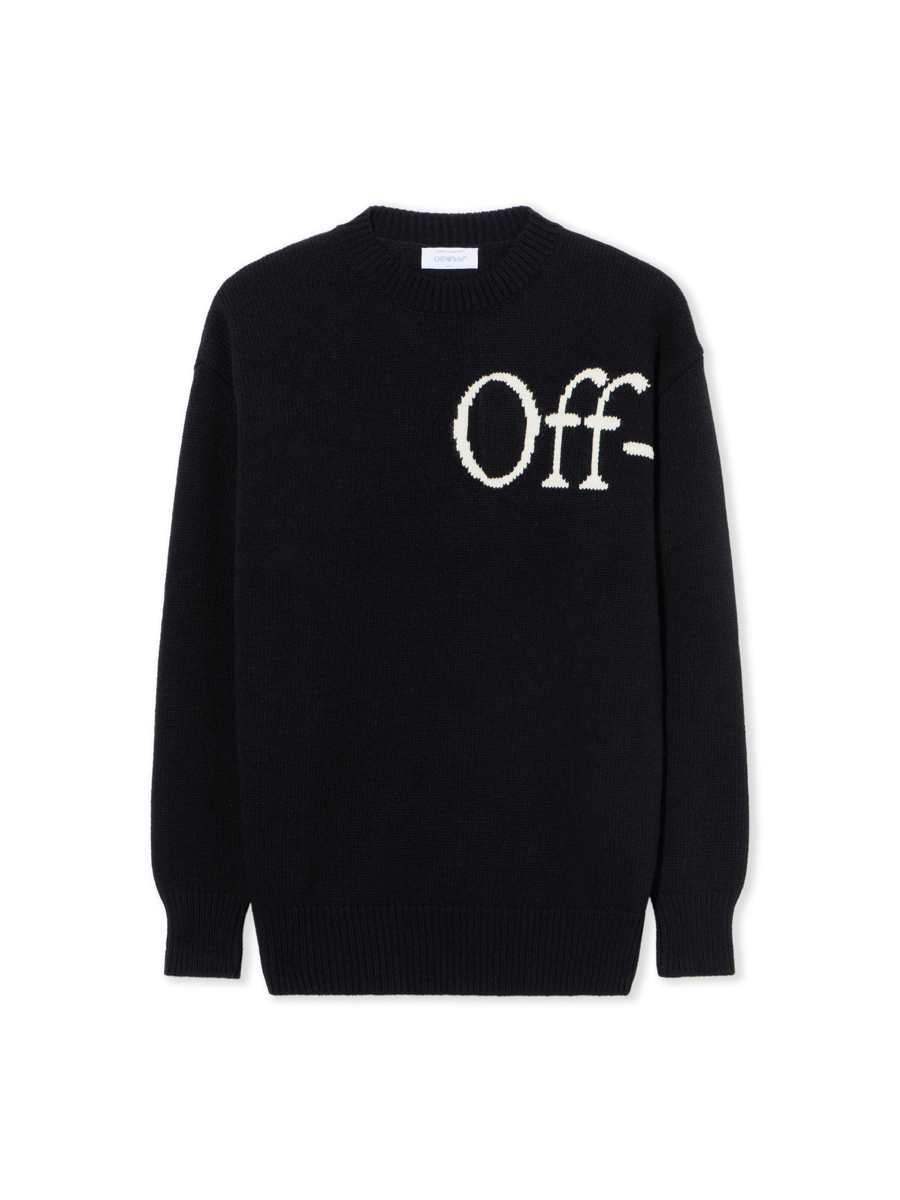 OFF WHITE Bookish Shared Knit Crewneck BLACK - WHITE OWHE10OF25KNI002