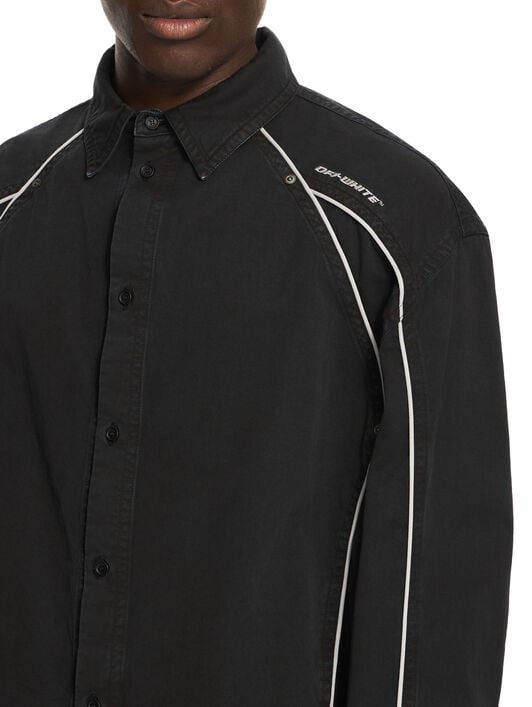 OFF WHITE Garment-Dyed Sporty Shirt BLACK 44XGE04RS26F001
