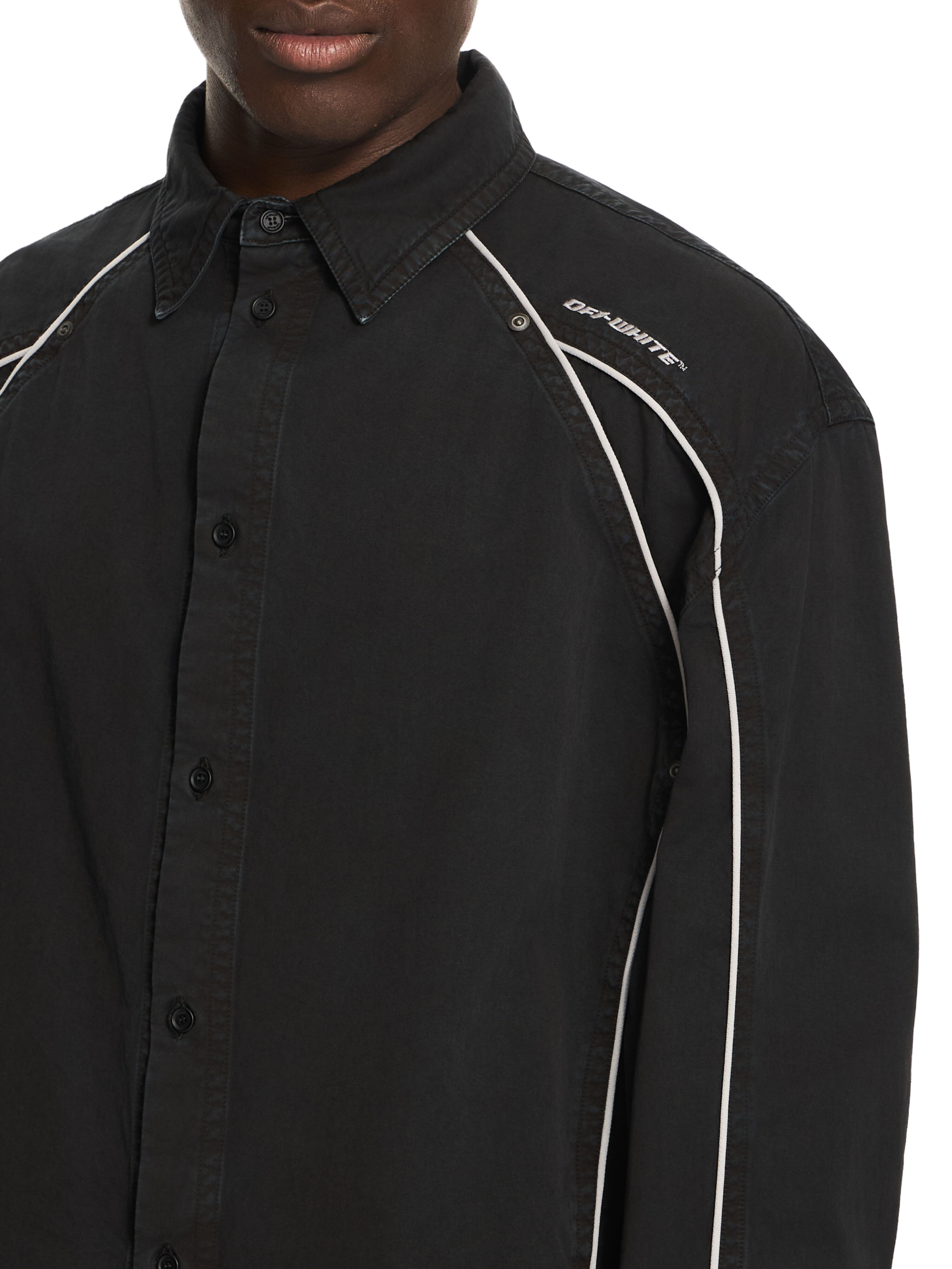 OFF WHITE Garment-Dyed Sporty Shirt BLACK 44XGE04RS26F001