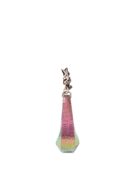 Holographic Crocodile Hemisphere Shoulder Bag OFF WHITE Holographic Crocodile Hemisphere Shoulder Bag PINK OWNN184S25LEA002