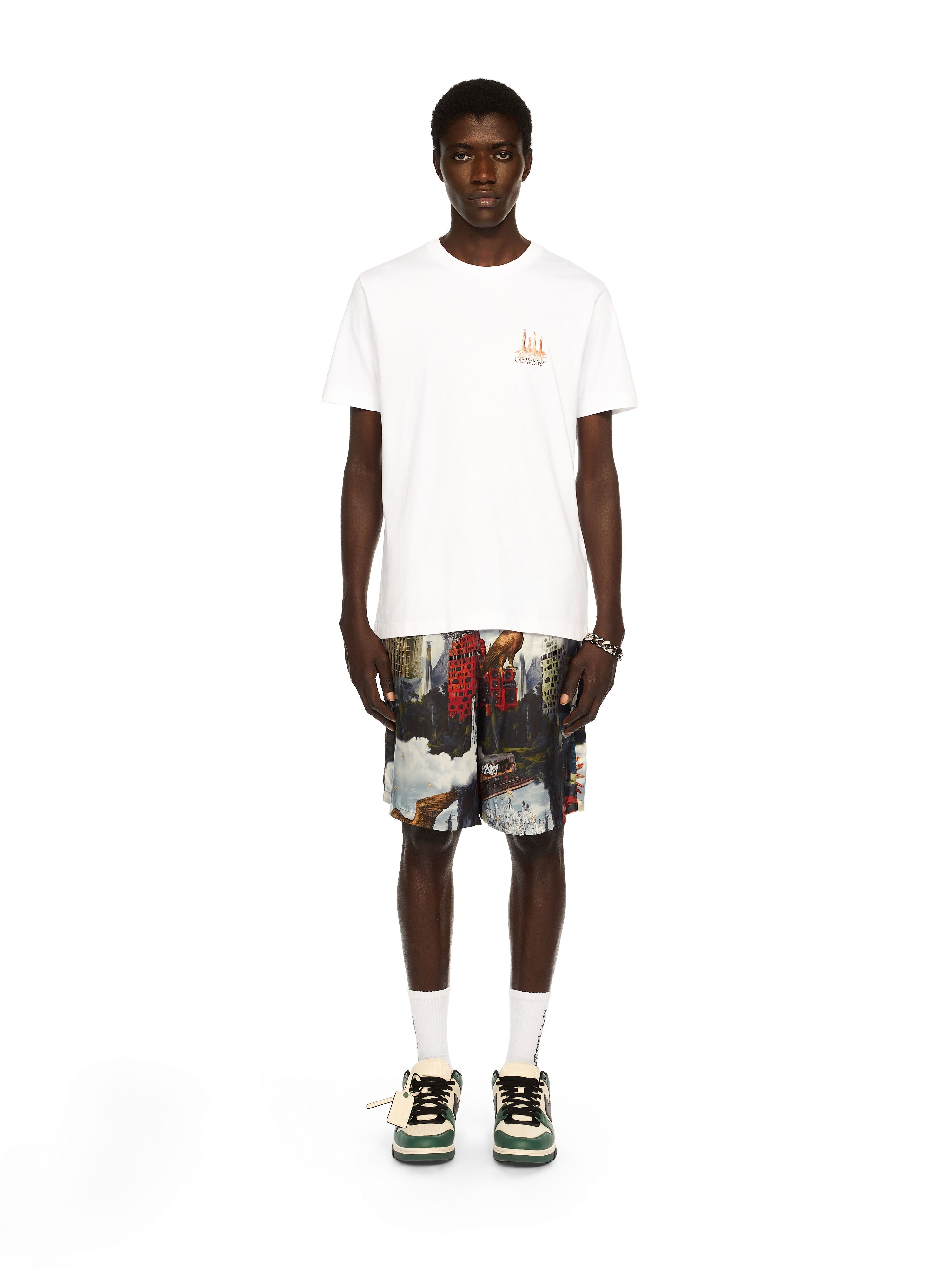 OFF WHITE BUILDING ARROW SLIM S/S TEE WHITE - BLACK OMAA027F25JER002
