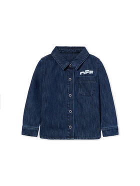 OFF WHITE Type Logo Denim Shirt INDIGO - WHITE OBDX001F25DEN001