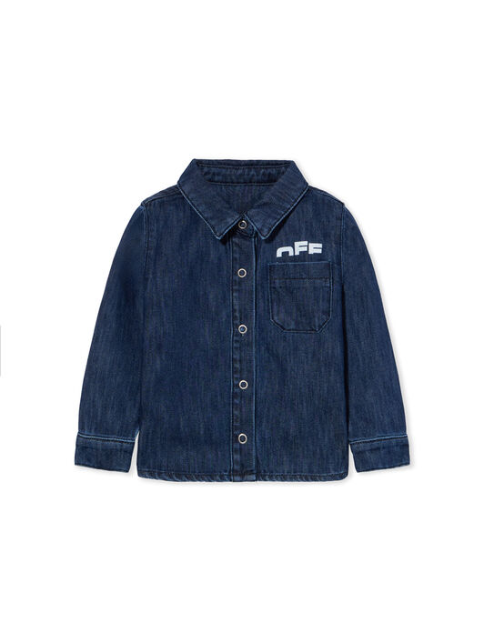 OFF WHITE Type Logo Denim Shirt INDIGO - WHITE OBDX001F25DEN001
