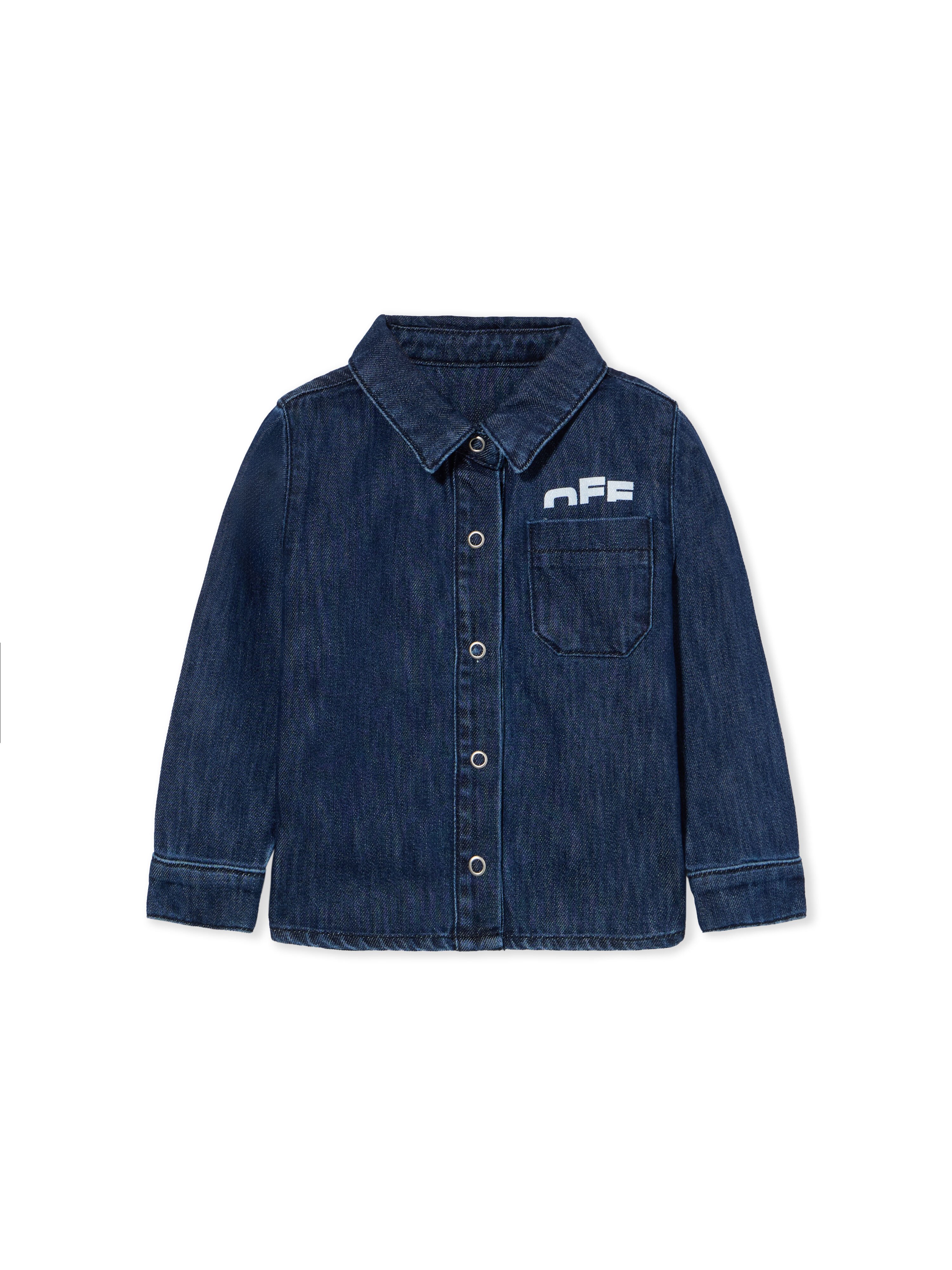 OFF WHITE Type Logo Denim Shirt INDIGO - WHITE OBDX001F25DEN001