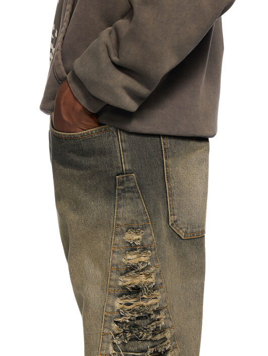 OFF WHITE Side Distressed Jeans BLACK DIRTY TEAL OMYA19AW25DEN001