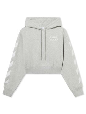 LAB L/AB Arrows OFF Crop Hoodie Medium Heather Grey LABF2639B00104T