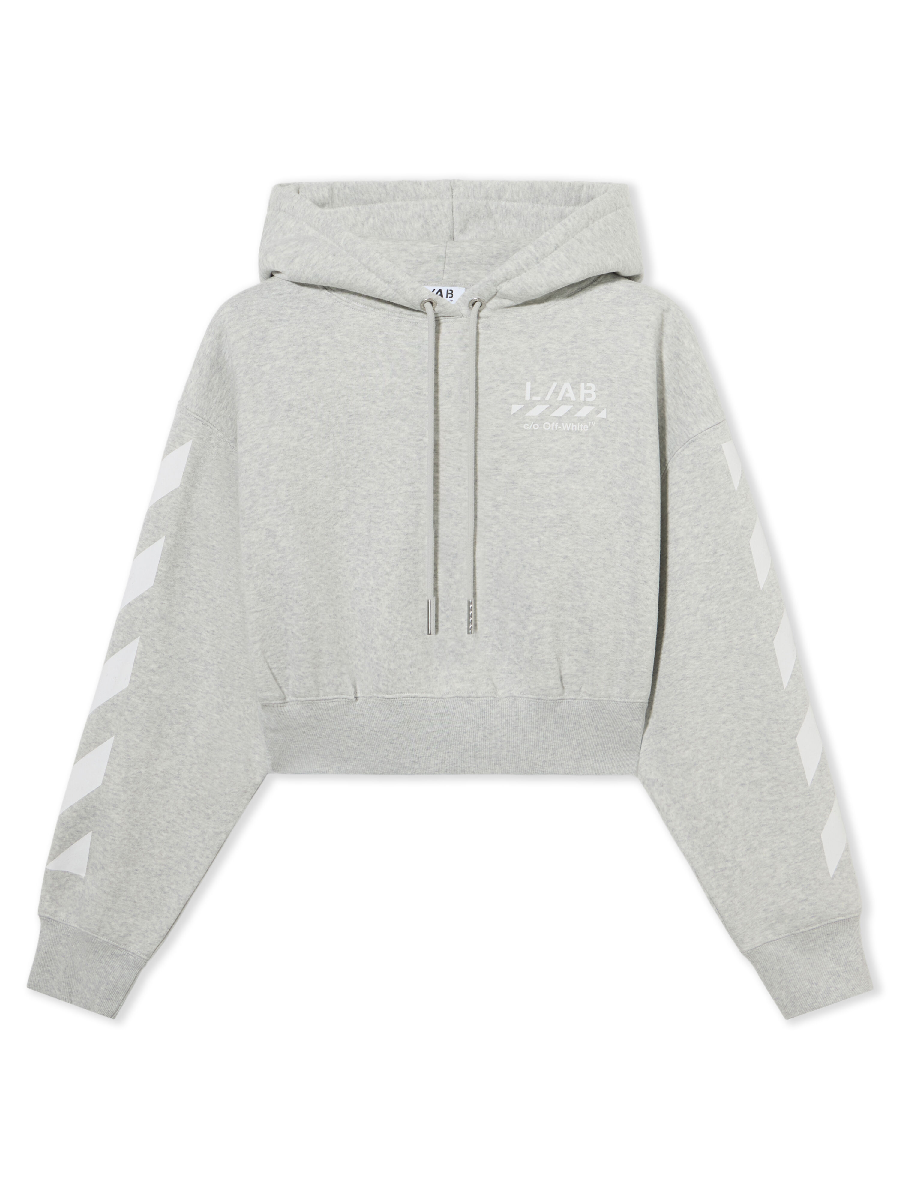 LAB L/AB Arrows OFF Crop Hoodie Medium Heather Grey LABF2639B00104T