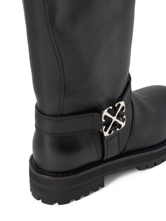 OFF WHITE Off Track High Boots BLACK - SILVER OWIE04OC99LEA001