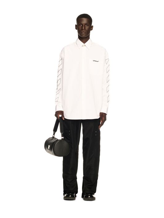 OFF WHITE White Diagonal Outline Overshirt WHITE OMGE004S25FAB002