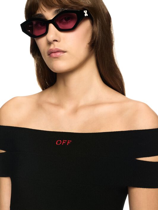 OFF WHITE Schwarzes Aurora Bandeau Mini-Kleid SCHWARZ OWHI12BS25KNI001