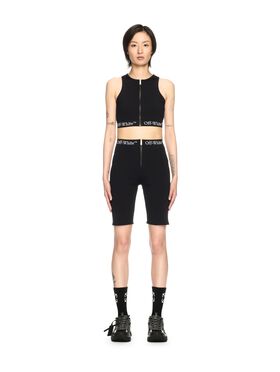 OFF WHITE Top Nero Con Scollo Olimpionico E Banda Logata NERO OWVO056S25JER001