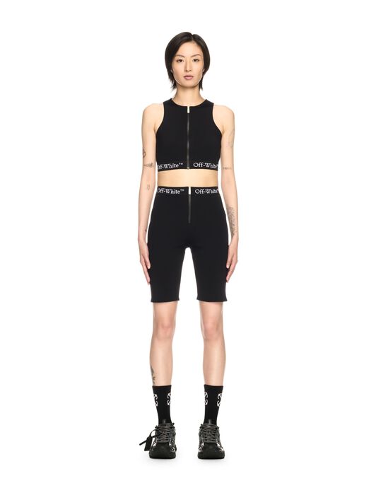 OFF WHITE Black Logo Band Zip Rowing Top BLACK OWVO056S25JER001