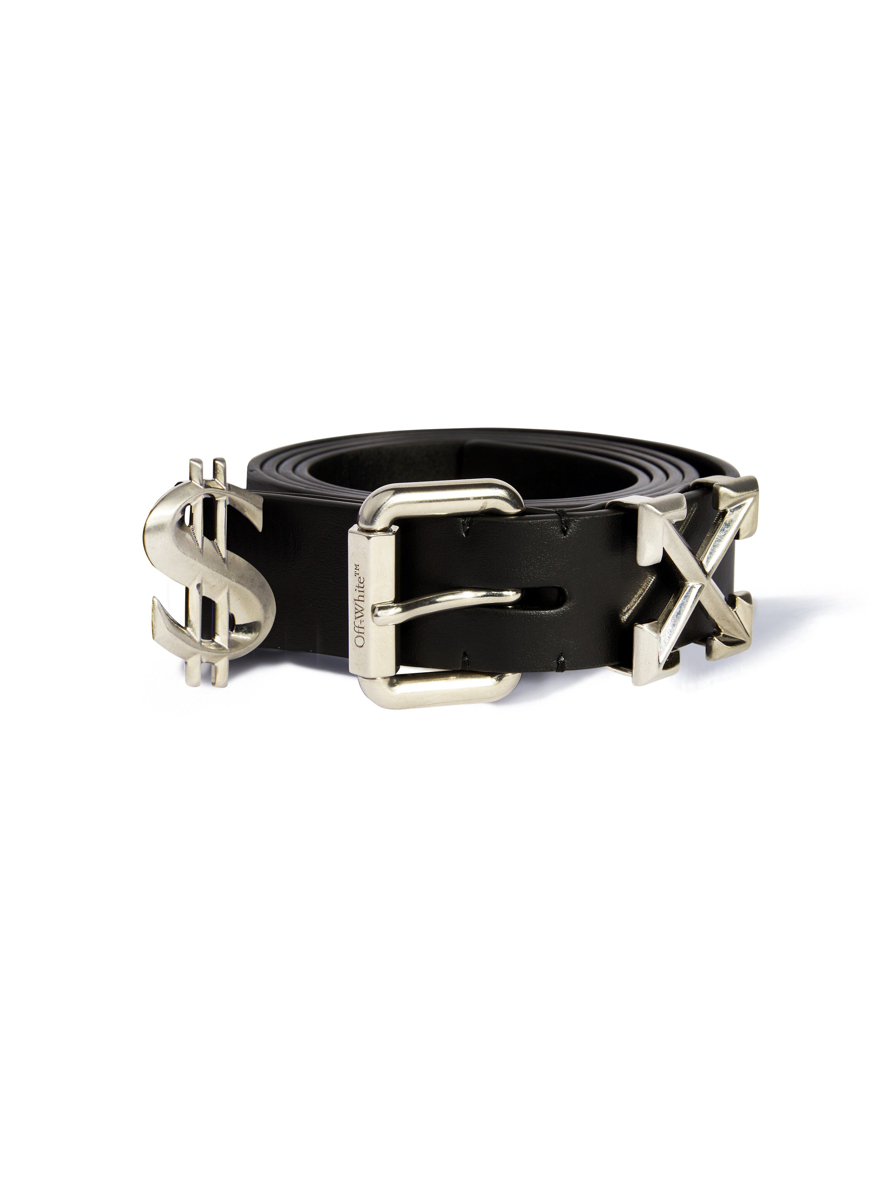 OFF WHITE Black/Silver $Ex Belt BLACK OMRB14CC99LEA001